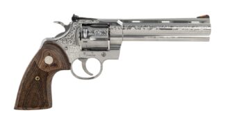 Colt Python 6 in Stainless Steel Vent Rib Revolver, Walnut Grip, 6 Rounds