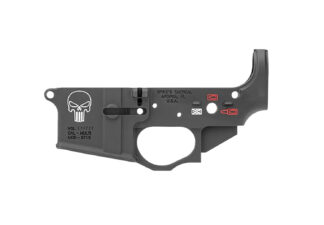 Spikes Tactical Punisher STLS015CFA Stripped Lower Receiver Semi-Auto Multi-Caliber Black Anodized W/ Color Fill
