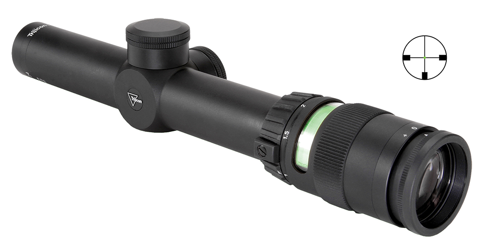 Trijicon 200054 AccuPoint Black Hardcoat Anodized 1-4x 24mm 30mm Tube German #4 Crosshair w/ Green Dot Reticle