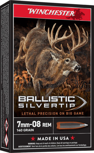 Winchester Ballistic Silvertip 7mm-08 Remington 140 gr Polymer Tip, 20 Rounds