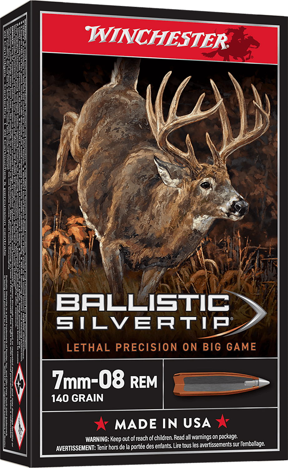 Winchester Ballistic Silvertip 7mm-08 Remington 140 gr Polymer Tip, 20 Rounds