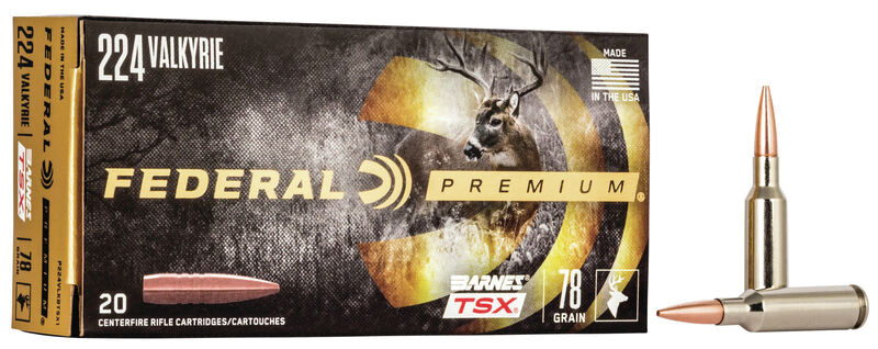 Federal V-Shok .224 Valkyrie 78 gr Barnes TSX 20 Rounds