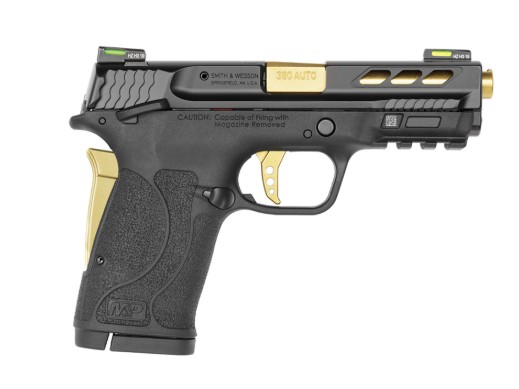 Smith & Wesson M&P Shield EZ 2.0 .380 ACP 3.8 in Ported Gold Barrel, HiViz H3 Sights