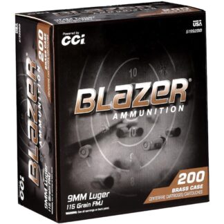CCI Blazer Brass 9mm Luger 115gr FMJ 200-Round Tray