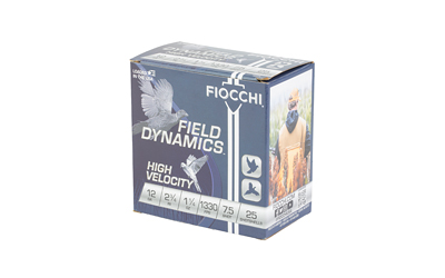 Fiocchi Field Dynamics High Velocity 12 Gauge 2 3/4 in #7.5 Lead Shot, 1 1/4 oz, 25 Rounds