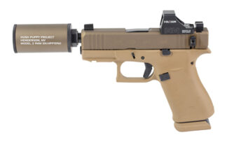 Glock 43X 9mm Hush Puppy Suppressed Pistol, 3.92 in, 15 Rounds, FDE