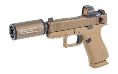 Glock 43X 9mm Hush Puppy Suppressed Pistol, 3.92 in, 15 Rounds, FDE