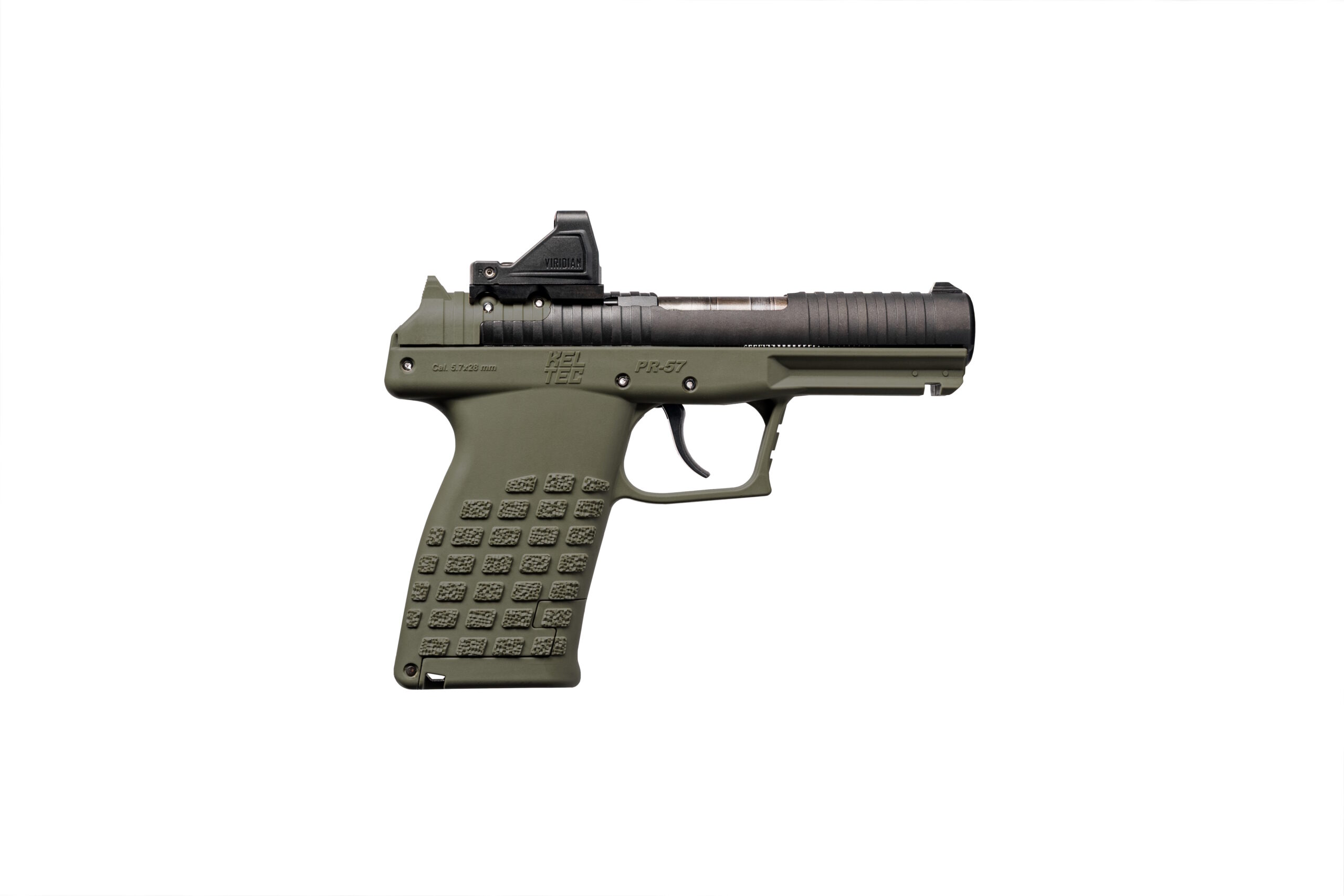 KelTec PR-5.7 5.7x28mm Semi-Auto Pistol 20+1, Black Slide/Green Frame W/RFX11