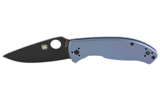 Spyderco Tenacious Titanium Folding Knife, 3.35 in 8Cr13MoV Drop-Point Blade, Black Oxide