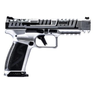Century Arms Canik SFx Rival-S Chrome 9mm Luger Semi-Auto Handgun, 5 in Barrel, 18 Rounds