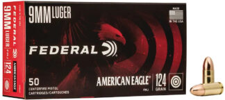 Federal American Eagle 9mm 124 Gr FMJ 50 Rounds