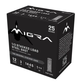 Migra Waterfowl Steel Stacked Load Shotshell 12ga 3" 1-1/4oz 1445 fps #1 & #3 25/ct