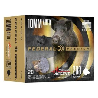 Federal Terminal Ascent Handgun 10mm Auto 203gr JHP 1130fps 20/ct