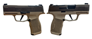 SIG SAUER P365X TWO TONE TAN 9MM PSTL 3.1" BBL 2-12RD MAGS, OPTC PLTE COVER