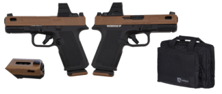 RUGER RXM 9MM PISTOL 4" TACPAC BLACK/TAN, OSIGHT OPTIC, DRAGO BAG, 2-15RD MAGS