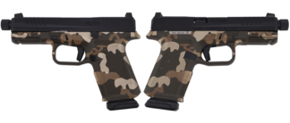 RUGER RXM THREADED 9MM PISTOL 4.5" BBL WOODLAND CAMO MAGPUL EHG, O.R. 2-15RD MAGS