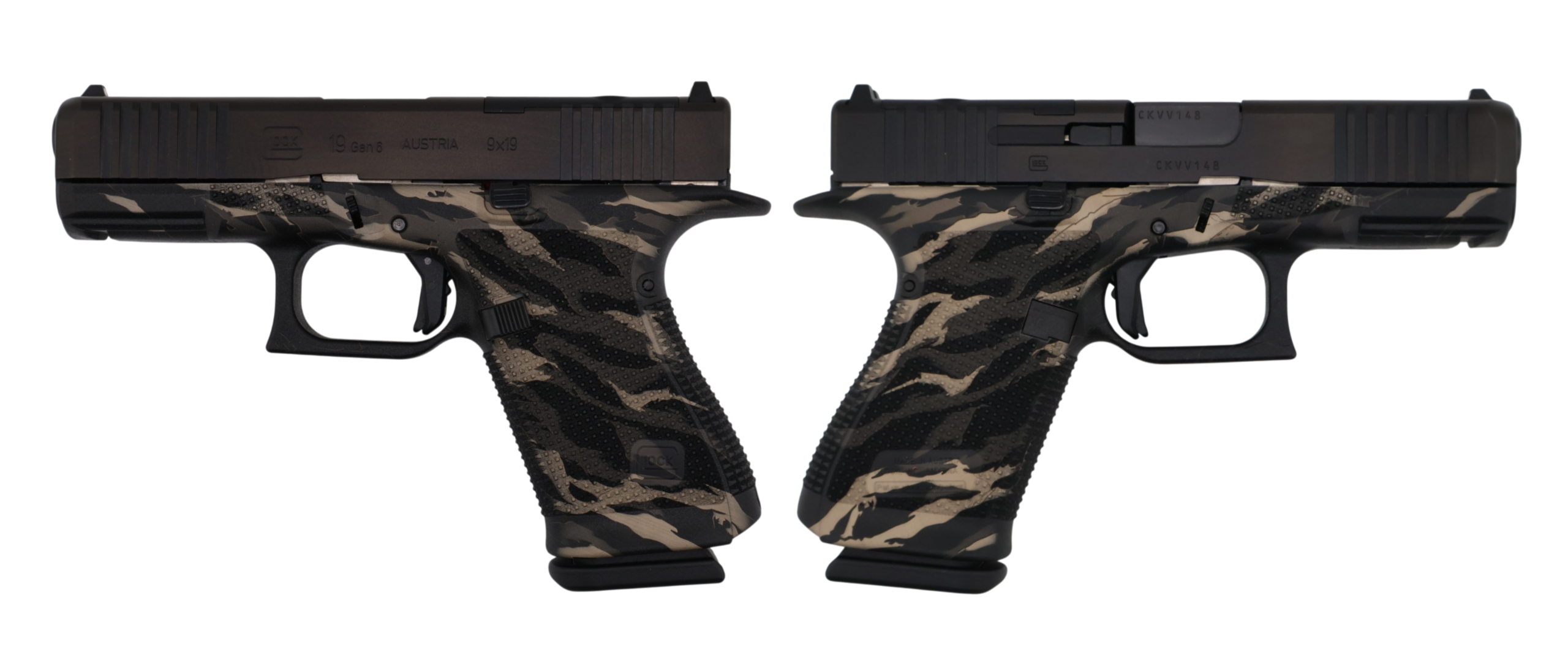 Glock 19 Gen6 ORS 9mm Pistol, 4 in Barrel, 15-Round Capacity, Tiger Stripe Finish