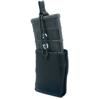 GBRS Group Single 7.62mm Rifle Magazine Pouch with Bungee Retention, Black