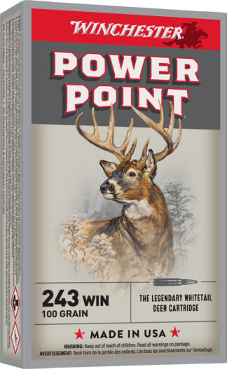 Winchester Super-X .243 Winchester 100 gr Power-Point, 20 Rounds/Box, front view